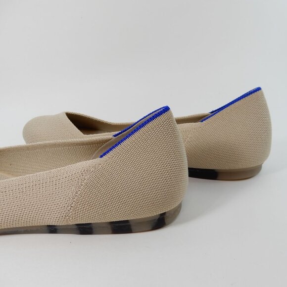 Rothy's The Flat Round Toe Knit Ballet Flats Shoes Size 9.5 Ecru Beige NEW - Picture 7 of 13